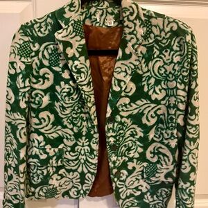 Elegant Green and Cream Women's Jacket